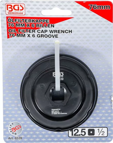 BGS technic Olajszűrő leszedő kupak 76mmx6 (BGS 8539)