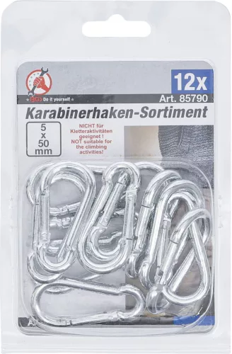 BGS DIY Karabinerhorog | 5 x 50 mm | 12 db. (BGS 85790)