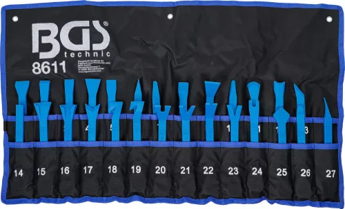 BGS technic 27 darabos díszítőelem, műanyag patent és panel eltávolító, valamint kaparó készlet (BGS 8611)