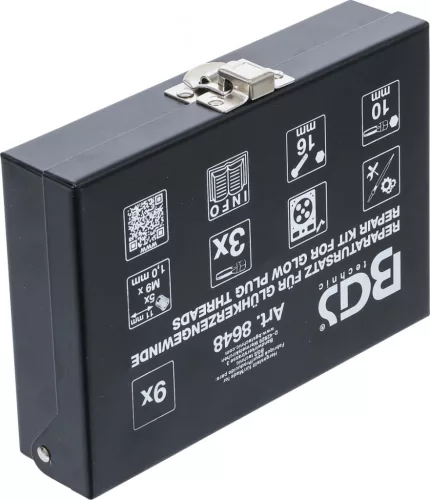 BGS technic Izzítógyertya menetjavító készlet, M9x1.0 (BGS 8648)