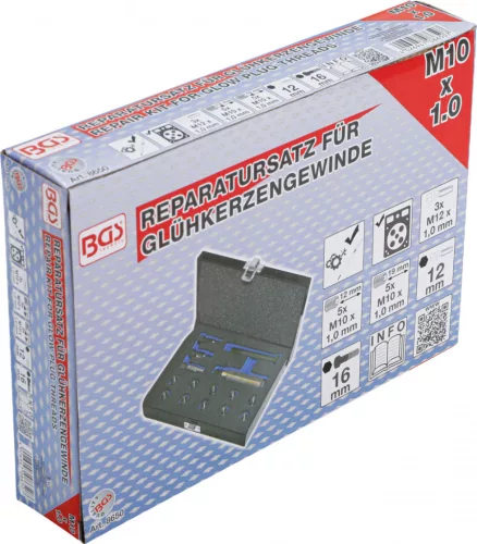 BGS technic Izzítógyertya menet javító készlet, M10x1.0 (BGS 8650)