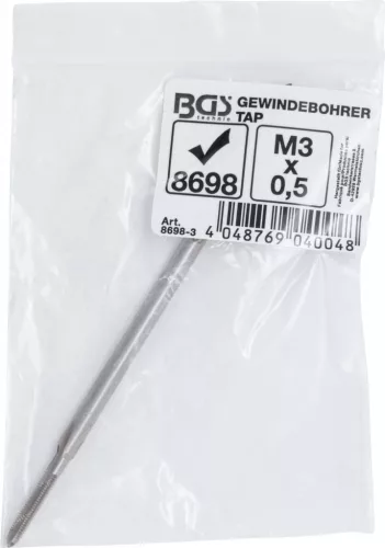BGS technic Menetfúró szár, M3 x 0.5 x 100 mm hosszú, a BGS 8698 törött izzítógyertya eltávolító készletből (BGS 8698-3)