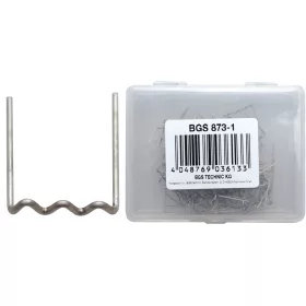   BGS technic U-alakú műanyagelem tűzőkapocs, 0.6mm, 100 darab, BGS 873 műanyag javító készlethez (BGS 873-1)
