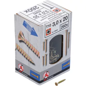   BGS Facsavar Torx T10, süllyesztett fejű, 3,0 × 20 mm, 260 db (BGS 88000)