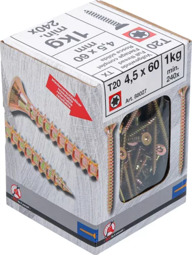 BGS Facsavar Torx T20, süllyesztett fejű, 4,0 × 60 mm, 240 db / 1 kg (BGS 88027)