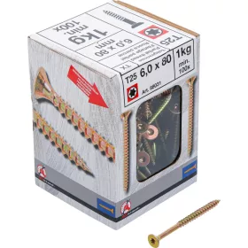   BGS Facsavar részmenettel, Torx T25, süllyesztett fejű, 6,0 × 80 mm, 100 db / 1 kg (BGS 88031)