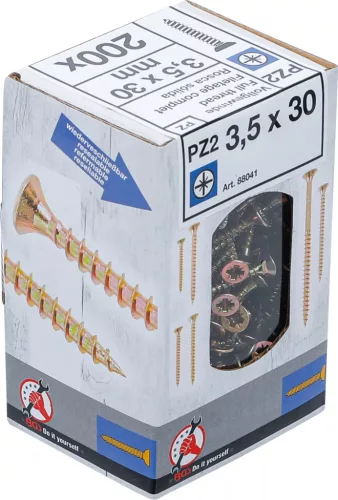 BGS DIY Univerzális csavarok | csillag PZ2 | 3,5 x 30 mm | 200 db (88041)