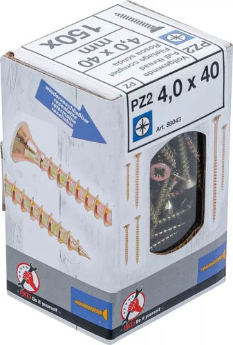 BGS DIY Univerzális csavarok | csillag PZ2 | 4,0 x 40 mm | 150 db (88043)