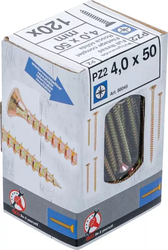 BGS DIY Univerzális csavarok | csillag PZ2 | 4,0 x 50 mm | 120 db (88045)