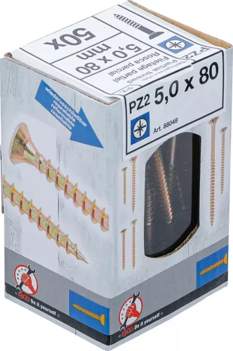 BGS DIY Univerzális csavarok | csillag PZ2 | 5,0 x 80 mm | 50 db (88049)