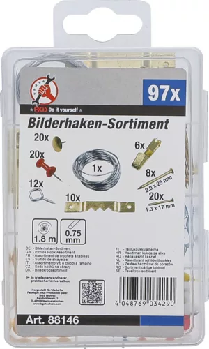 BGS DIY 97 darabos képfüggesztő készlet (BGS 88146)
