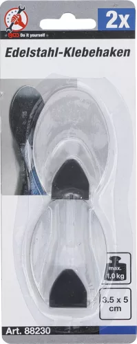 BGS DIY 2 részes rozsdamentes akasztó készlet, teherbírás max. 1 kg (BGS 88230)