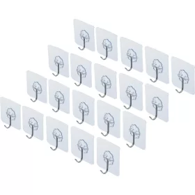   BGS DIY Öntapadós akasztó készlet | átlátszó | öntapadó | 20 darabos (BGS 88245)