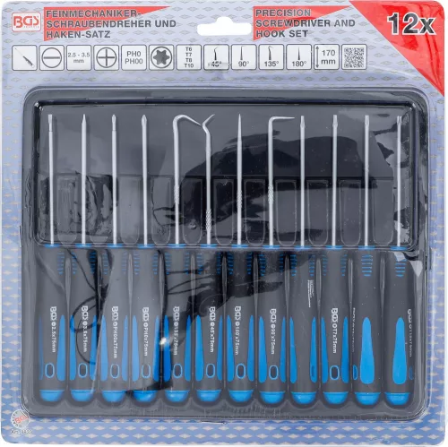 BGS technic Csavarhúzó és kampó készlet 12 részes (BGS 8833)