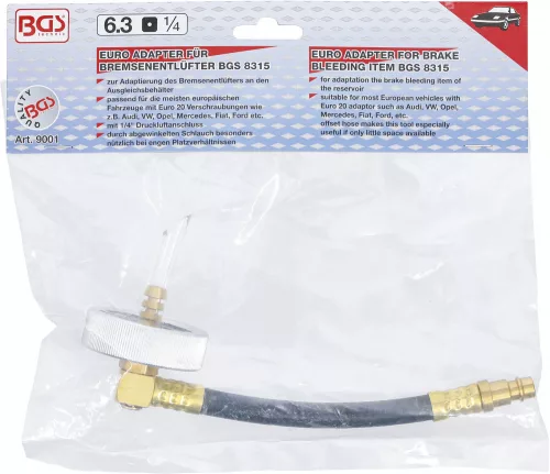 BGS technic E20 adapter fék légtelenítőhöz (BGS 9001)