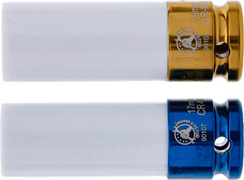 BGS DIY Kerékvédő gépi dugókulcs készlet alufelnihez, 1/2”, 17 és 19 mm, 2 részes (BGS 90107)