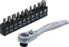 BGS Racsnis bitkészlet 1/4”, 72 fogas mini racsnival, PH / Torx / lapos, 11 részes (BGS 90110)