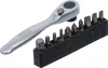BGS Racsnis bitkészlet 1/4”, 72 fogas mini racsnival, PH / Torx / lapos, 11 részes (BGS 90110)