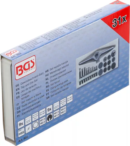 BGS technic Menetvágó készlet | M1 - M2,5 | 31 darabos (902)