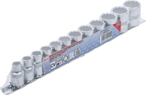 BGS technic 12 részes dugókulcs fej készlet, 3/8", 12 pontos, 8 - 19 mm (BGS 9105)