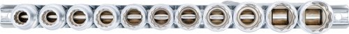 BGS technic 11 részes dugókulcs fej készlet, 1/2", 12 pontos, 10 - 21 mm (BGS 9107)