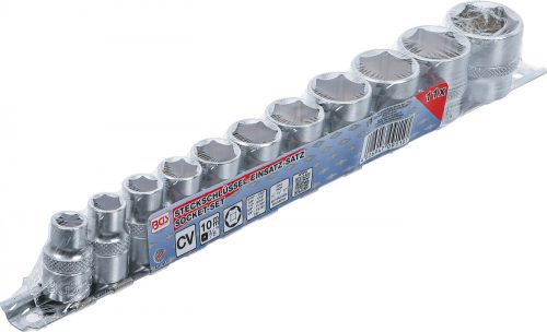 BGS technic 11 részes dugókulcs fej készlet, 3/8", 6 pontos, col méretek, 5/16" - 7/8" (BGS 9110)