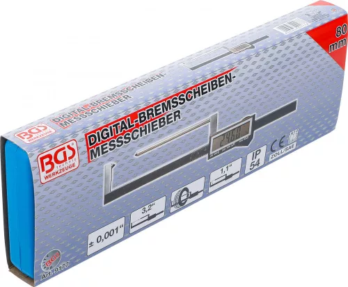 BGS technic Nagy pontosságú digitális féktárcsa tolómérő, 80 mm (BGS 9177)