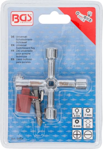 BGS technic Univerzális kapcsolószekrény-kulcs (BGS 9481)