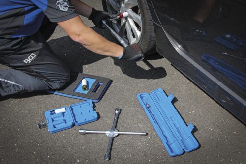 BGS technic Kerékcsere szervizkészlet gurulós kocsiemelővel 2,5 t | 10-részes. (BGS 9681)