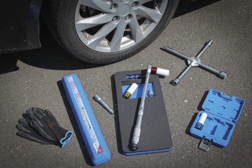 BGS technic Kerékcsere szervizkészlet gurulós kocsiemelővel 2,5 t | 10-részes. (BGS 9681)