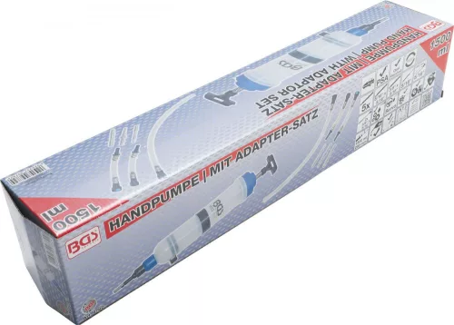 BGS technic Kézi üzemanyag- és folyadékleszívó pumpa adapterkészlettel, 1,5 liter (BGS 9782)