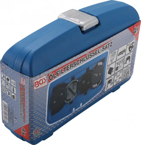 BGS technic 4 részes olajszűrő leszedő kupak készlet | Ø 60 - 80 / 80 - 96 mm (BGS 9792)