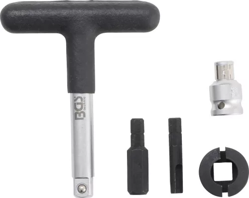 BGS technic Olajleeresztő kulcs készlet | Műanyag olajleeresztő csavarokhoz | Külső hatszögletű kulcsnyílású hajtás 6,3 mm (1/4"), külső hatszögletű 10 mm (3/8") | 5 darabos (BGS 9843)