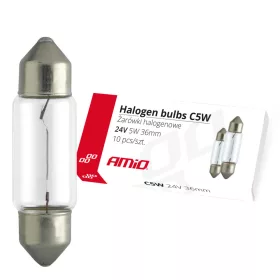 AMiO halogénizzók C5W szofita 36mm 24V 10 db (01000)
