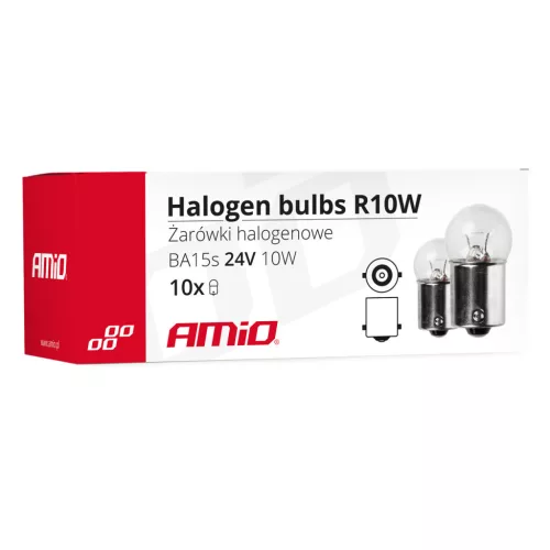AMiO halogénizzók R10W BA15s 24V 10 db (01004)