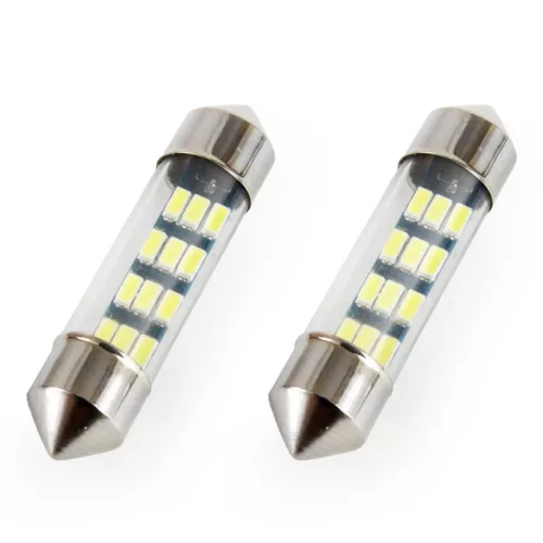 AMiO LED STANDARD 3014 12SMD szofita C5W C10W C3W 36mm fehér 12V (01090)