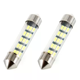   AMiO LED STANDARD 3014 15SMD szofita C5W C10W C3W 39mm fehér 12V (01091)