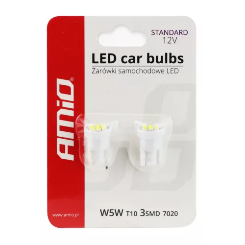 AMiO LED STANDARD T10 W5W 3xSMD 7020 12V (01096)