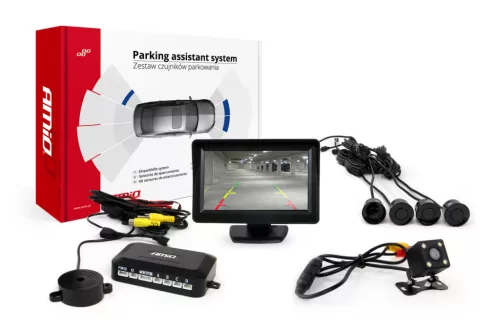 AMiO parkolást segítő rendszer TFT01 4,3" – HD 315 LED 4 érzékelők fekete (01100)