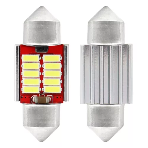 AMiO LED CANBUS 4014 10SMD szofita C5W C10W C3W 31mm fehér 12V/24V (01288)