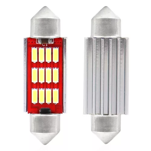 AMiO LED CANBUS 4014 12SMD szofita C5W C10W C3W 36mm fehér 12V/24V (01289)