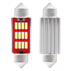   AMiO LED CANBUS 4014 12SMD szofita C5W C10W C3W 39mm fehér 12V/24V (01290)