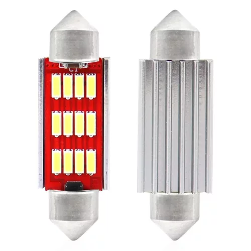 AMiO LED CANBUS 4014 12SMD szofita C5W C10W C3W 41mm fehér 12V/24V (01291)