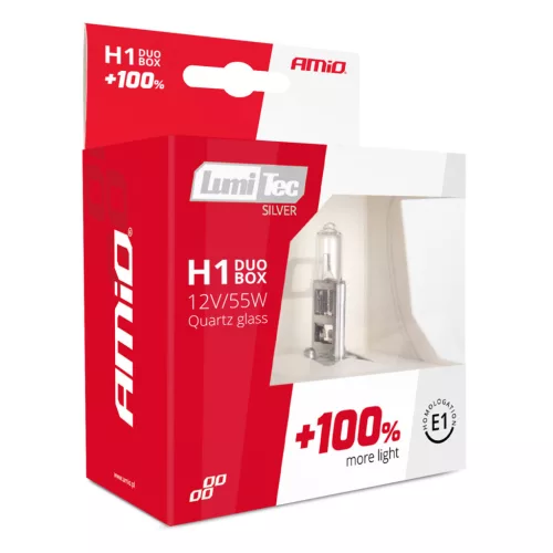 AMiO halogénizzók H1 12V 55W LumiTec ezüst +100% DUO (01401)