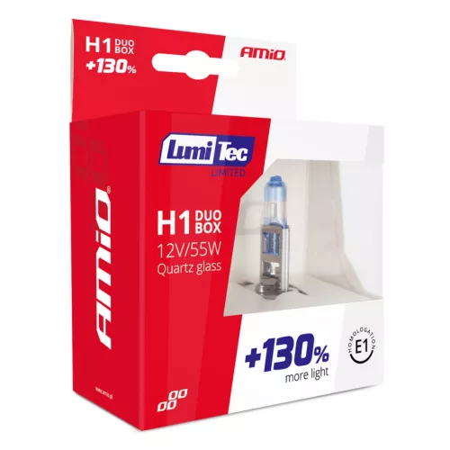 AMiO halogénizzók H1 12V 55W LumiTec LIMITED +130% DUO (01404)