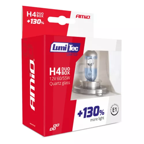 AMiO halogénizzók H4 12V 60/55W LumiTec LIMITED +130% DUO (01405)