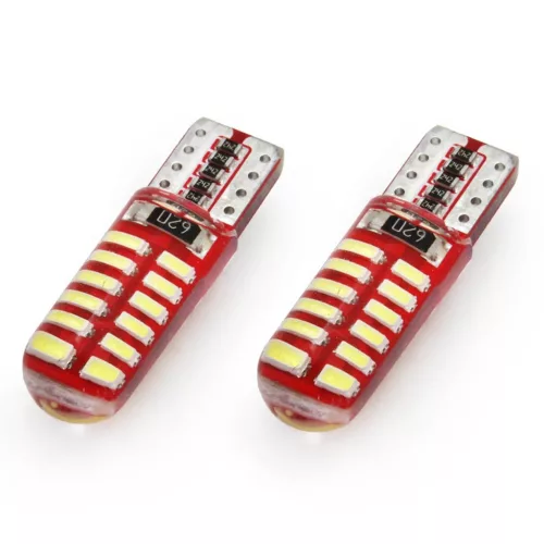 AMiO LED CANBUS 24SMD 3014 T10e (W5W) SILCA fehér 12V (01444)
