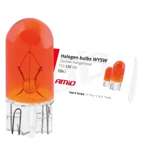   AMiO halogénizzók WY5W T10 5W W2.1x9.5d borostyánsárga 12V 10 db (01481)