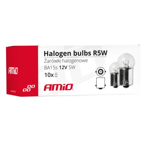 AMiO halogénizzók R5W BA15s 12V 5W 10 db (01485)