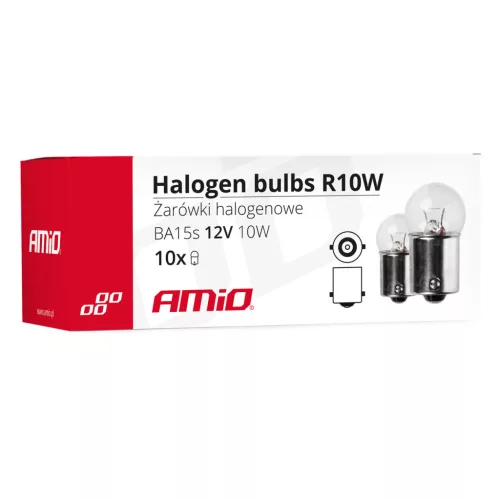 AMiO halogénizzók R10W BA15s 12V 10W 10 db (01487)